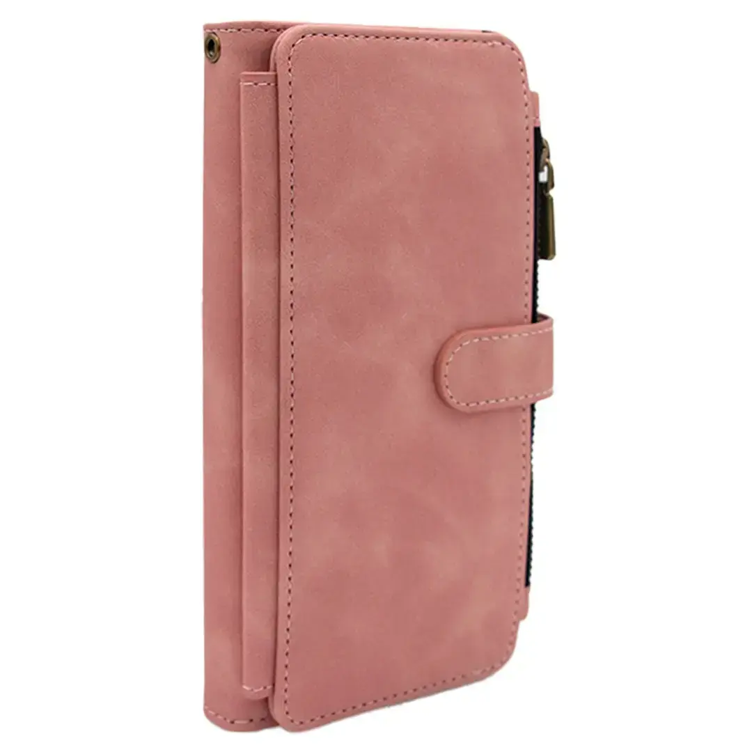iPhone 17 Air Premio Wallet Luxury with Zipper Case Rose Gold